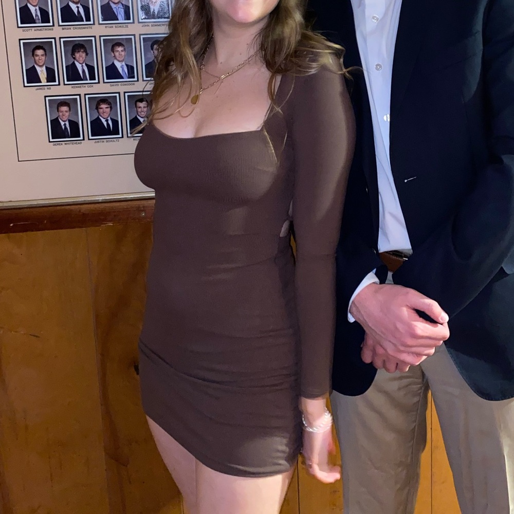 Princess Polly brown long sleeve dress